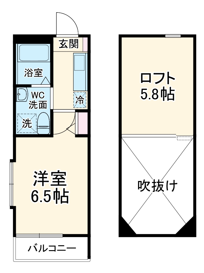 リブ白楽Ａの間取り
