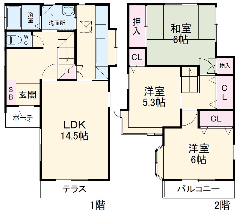 東柏ケ谷戸建の間取り
