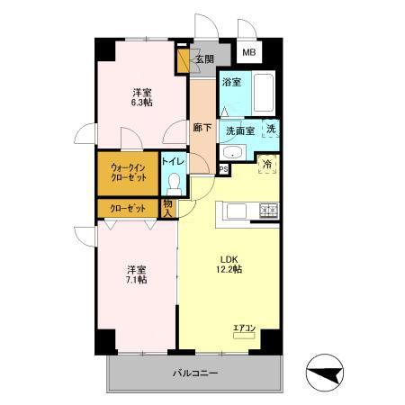 エキスポコンフォート Ⅱの間取り