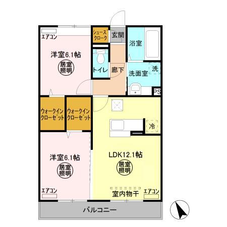 アルカディア Aの間取り
