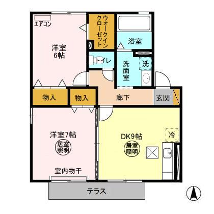 リビングタウンみどりの Kの間取り
