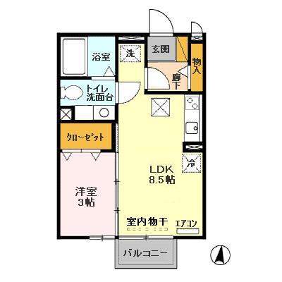 マロンハイム Aの間取り