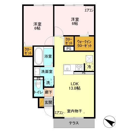 フォレヴィラージュ Bの間取り