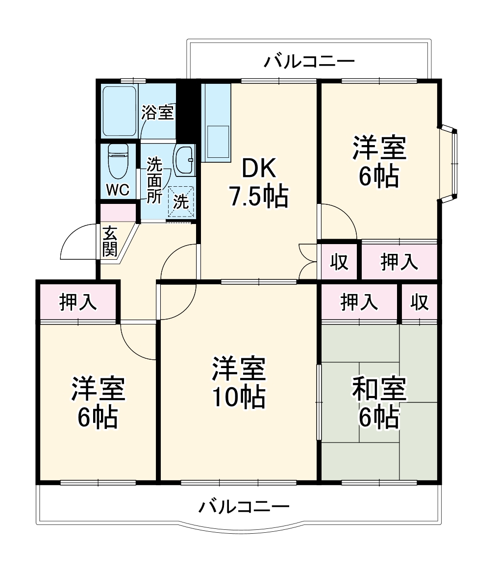 クレールいわたの間取り