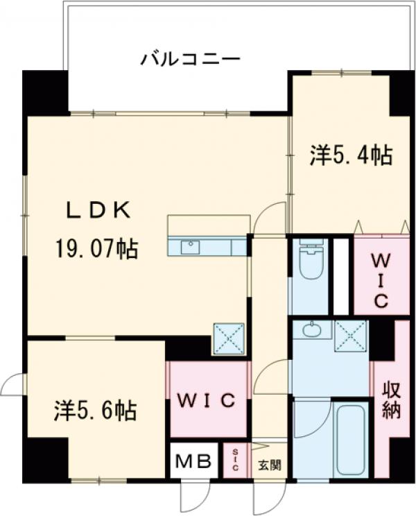 アクシオン薬院プレミアムの間取り