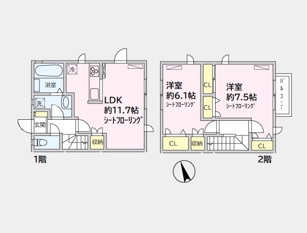 シェソワⅡ C棟の間取り