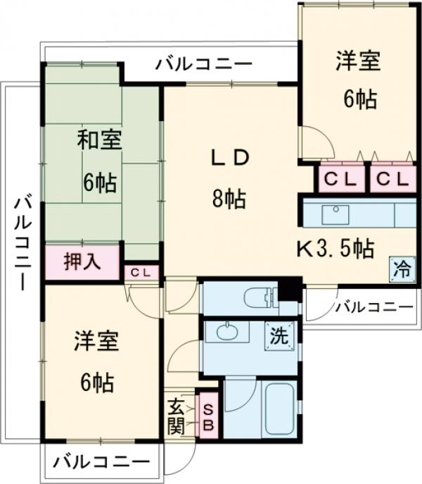サンヴューパレス長丘の間取り