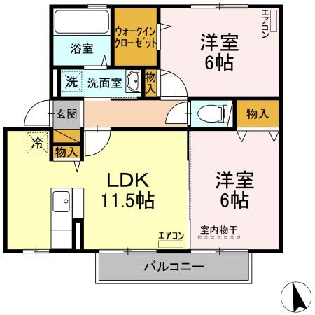 サンフローラ Dの間取り