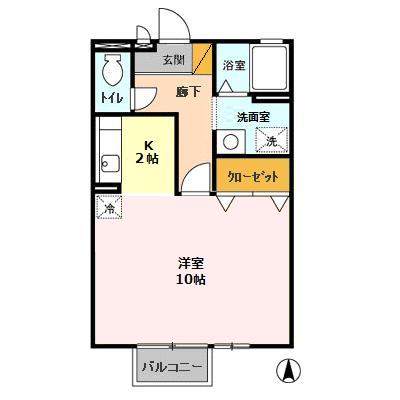 アークグレイスⅡA・201号室の間取り