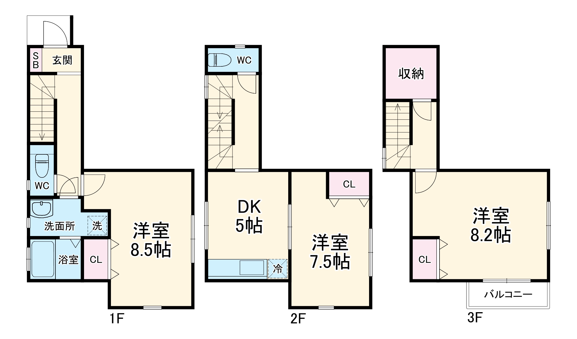 吉田町テラスハウスの間取り