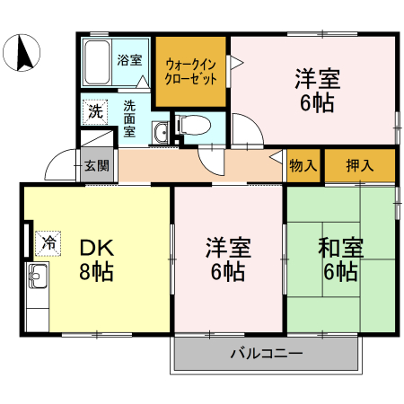 ライムガーデン　C・201号室の間取り