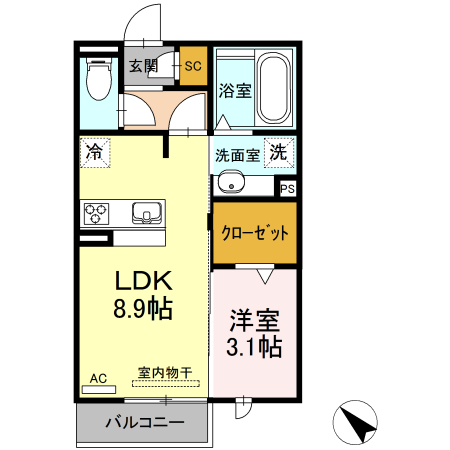 D-roomKGの間取り
