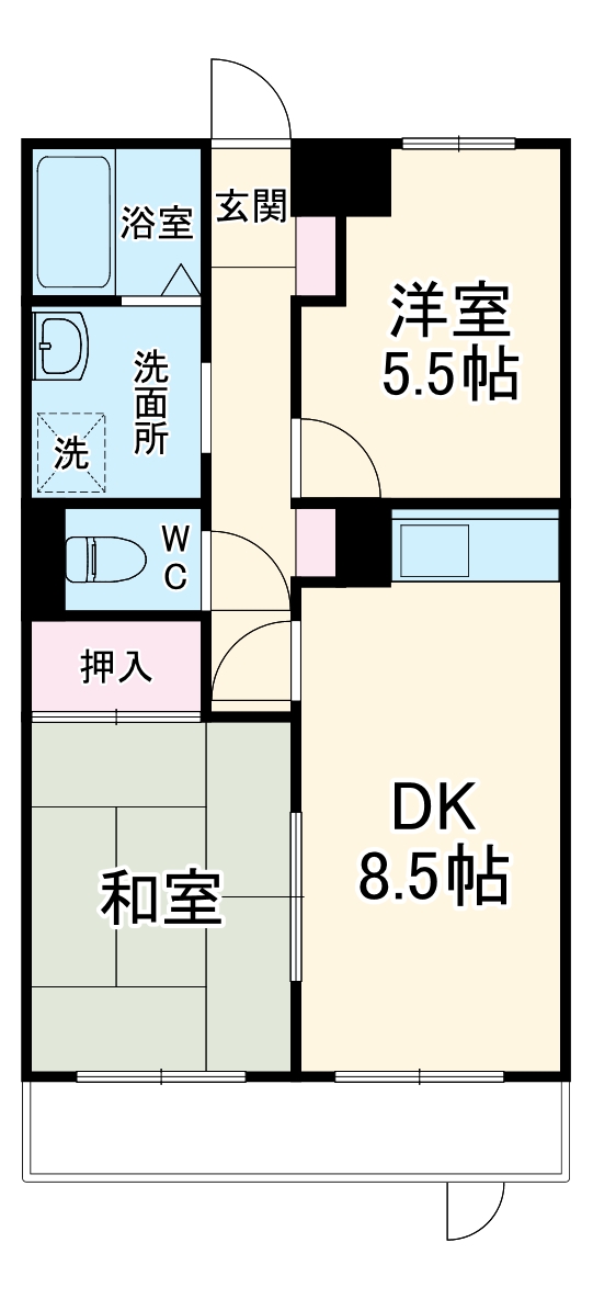 山洋ハイツの間取り