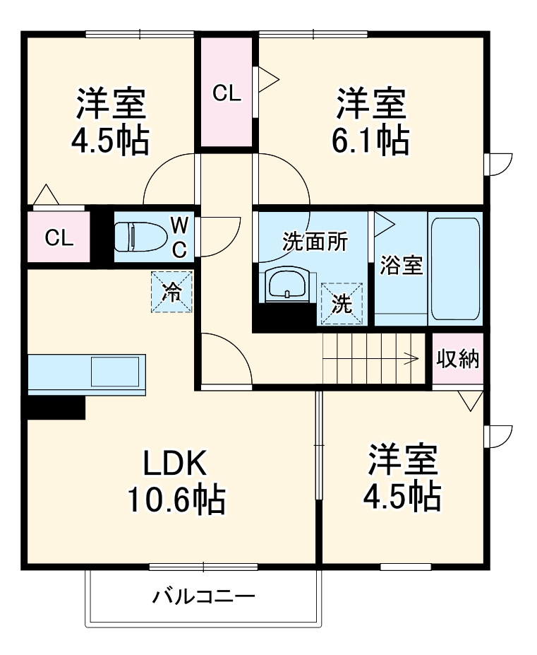 GRAND RISE TSUKUBA A棟の間取り