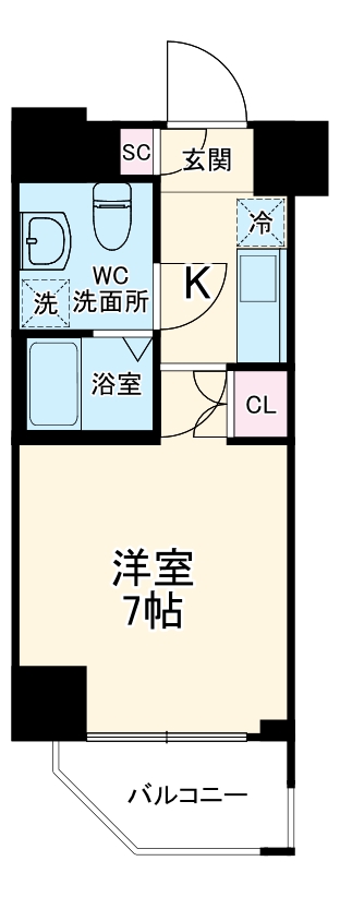 ラフィスタ伊勢佐木長者町駅前ウエストの間取り