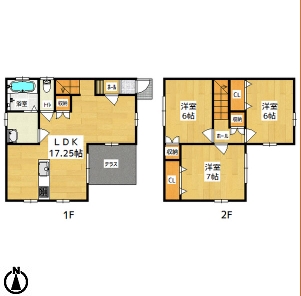下岡本戸建第1期の間取り