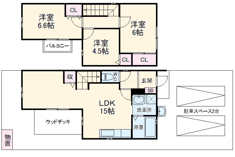 炭の家Ⅱ長良町4丁目の間取り
