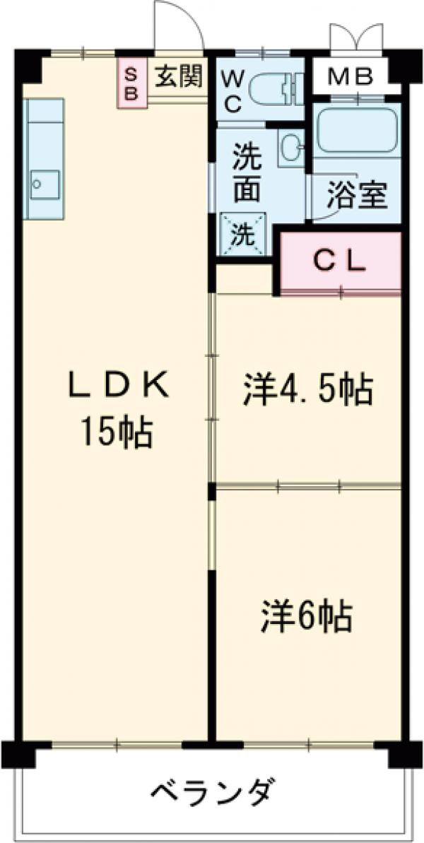 日香苑Ⅰ・303号室の間取り