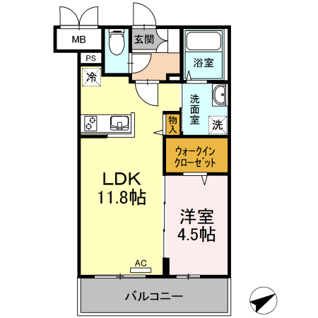 ソレイユ大西の間取り