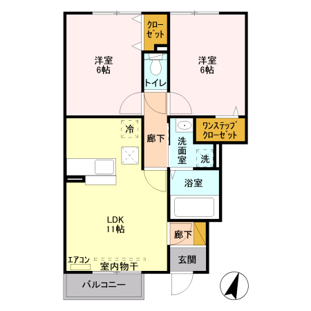 ナディア Bの間取り