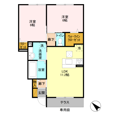 ラ フォンテ　Ａ・102号室の間取り