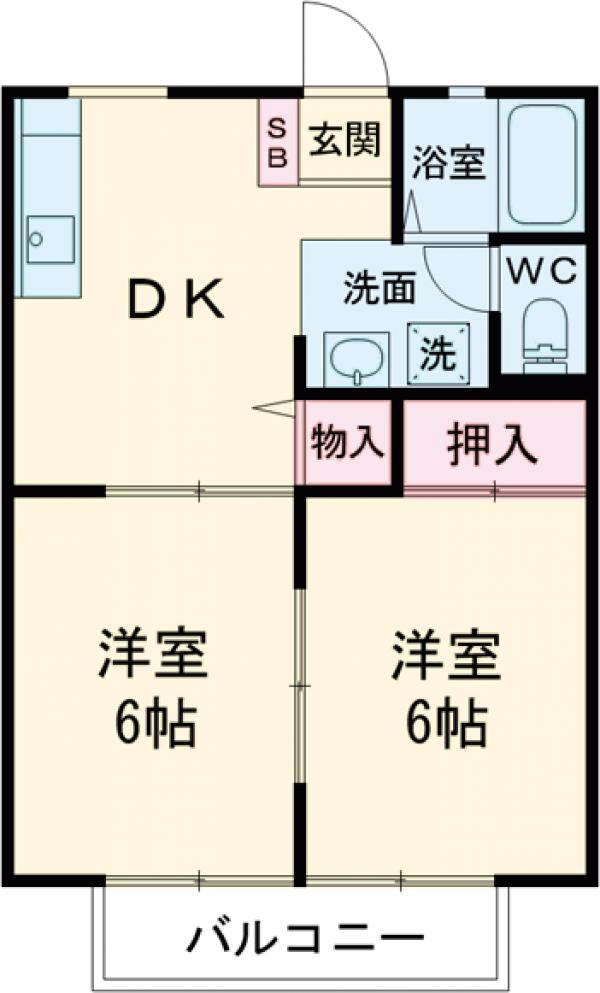 千波ハイツ Bの間取り