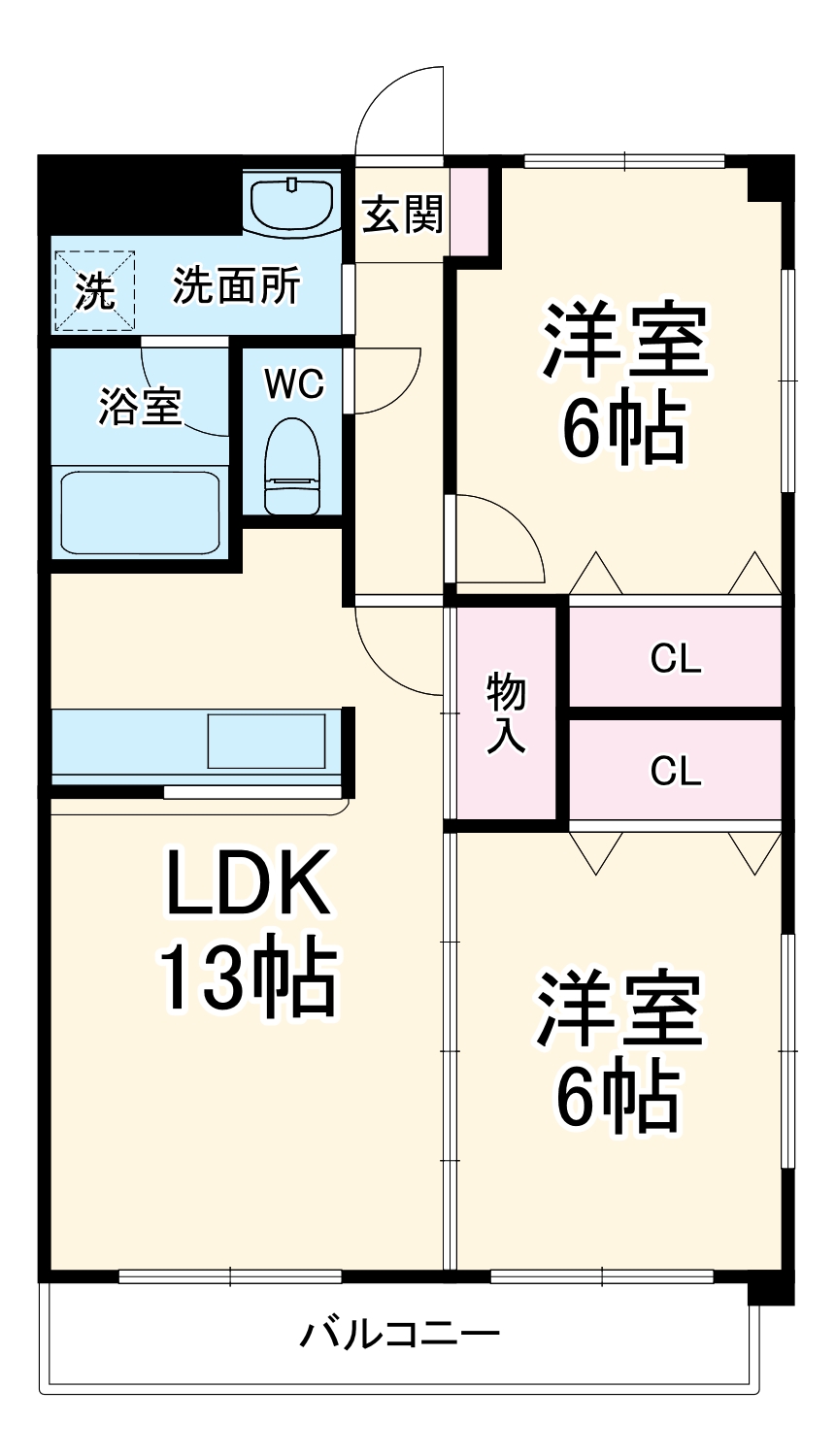 レージュ桔梗平の間取り
