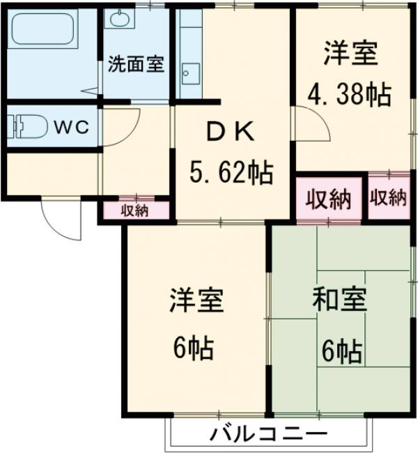 カサヴェールB棟の間取り