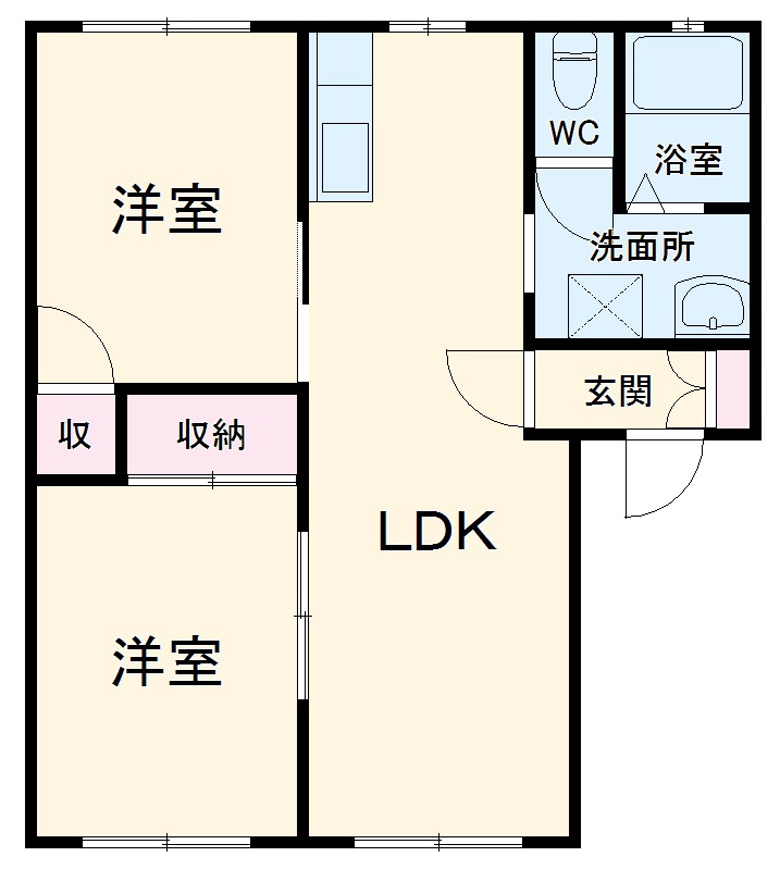 ジュネスかすかわBの間取り