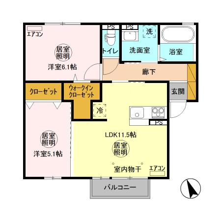 パン・リーヴ(PIN・RIVE)の間取り