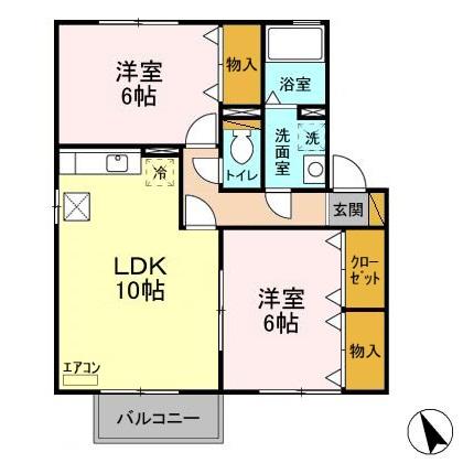 ベルデュールすず樹 Aの間取り