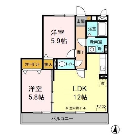 グレースヒルズ Ⅱの間取り