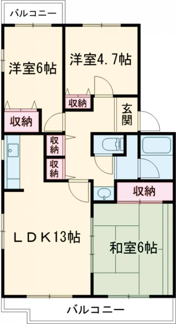 ガーデンプラトー河和田B棟の間取り