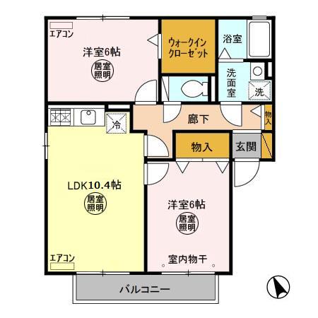 オークタウン Aの間取り
