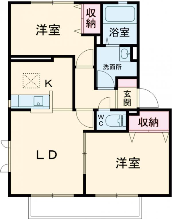 ソレジオタウン西川田Dの間取り