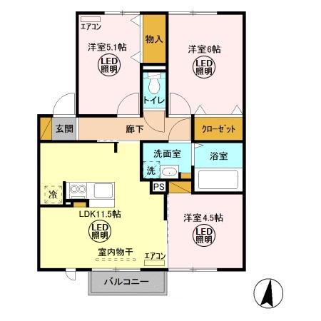 グランマーレ　Hの間取り