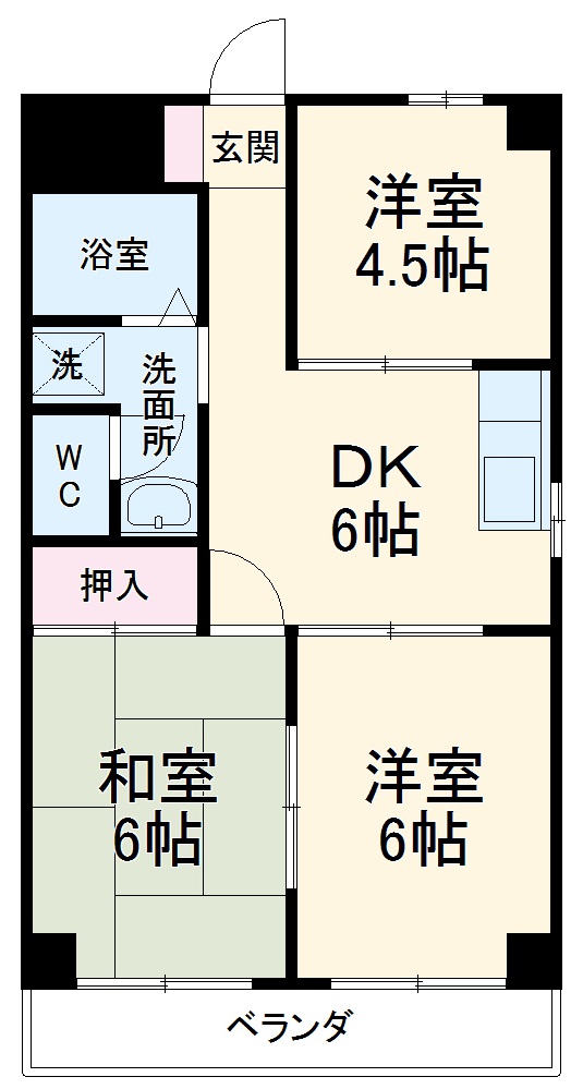 明石マンションB棟の間取り