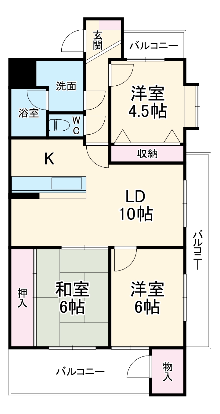 JINハイツ富田浜の間取り