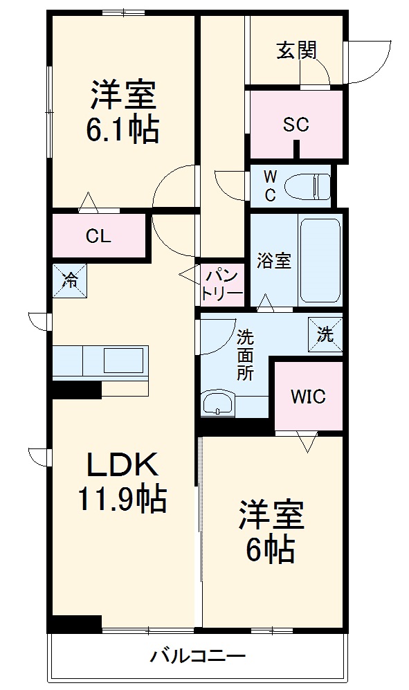 Regulus (レグルス) A棟の間取り