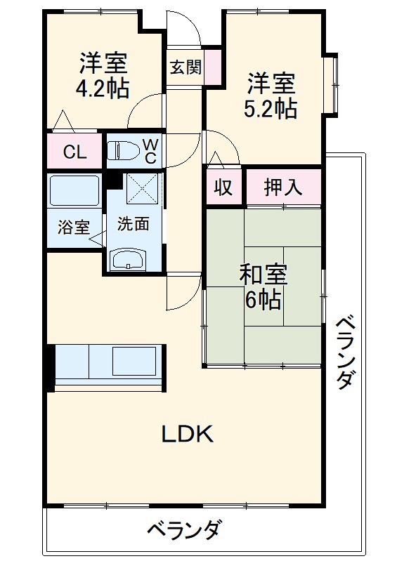 グランドヒルズ当知1番館の間取り