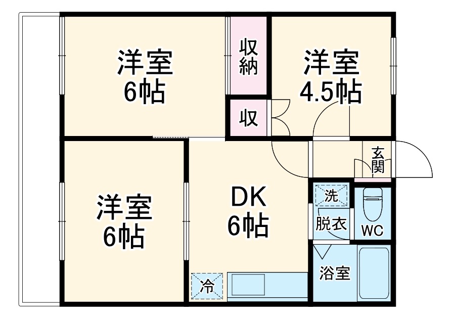 グランハイム佐知川B棟の間取り