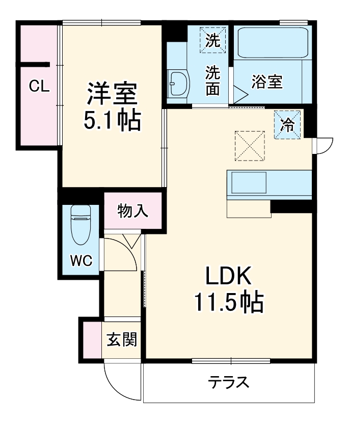 フレシール西大宮Ⅱの間取り