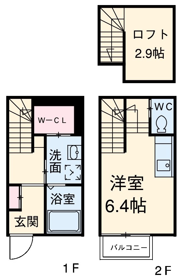 a l'aise高畑Bの間取り