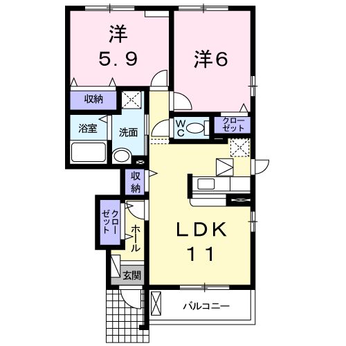 プラシード細木Aの間取り