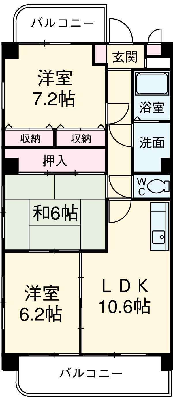 メゾンドール若葉の間取り