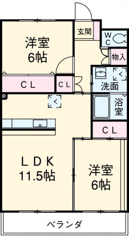 コーポ椿5の間取り