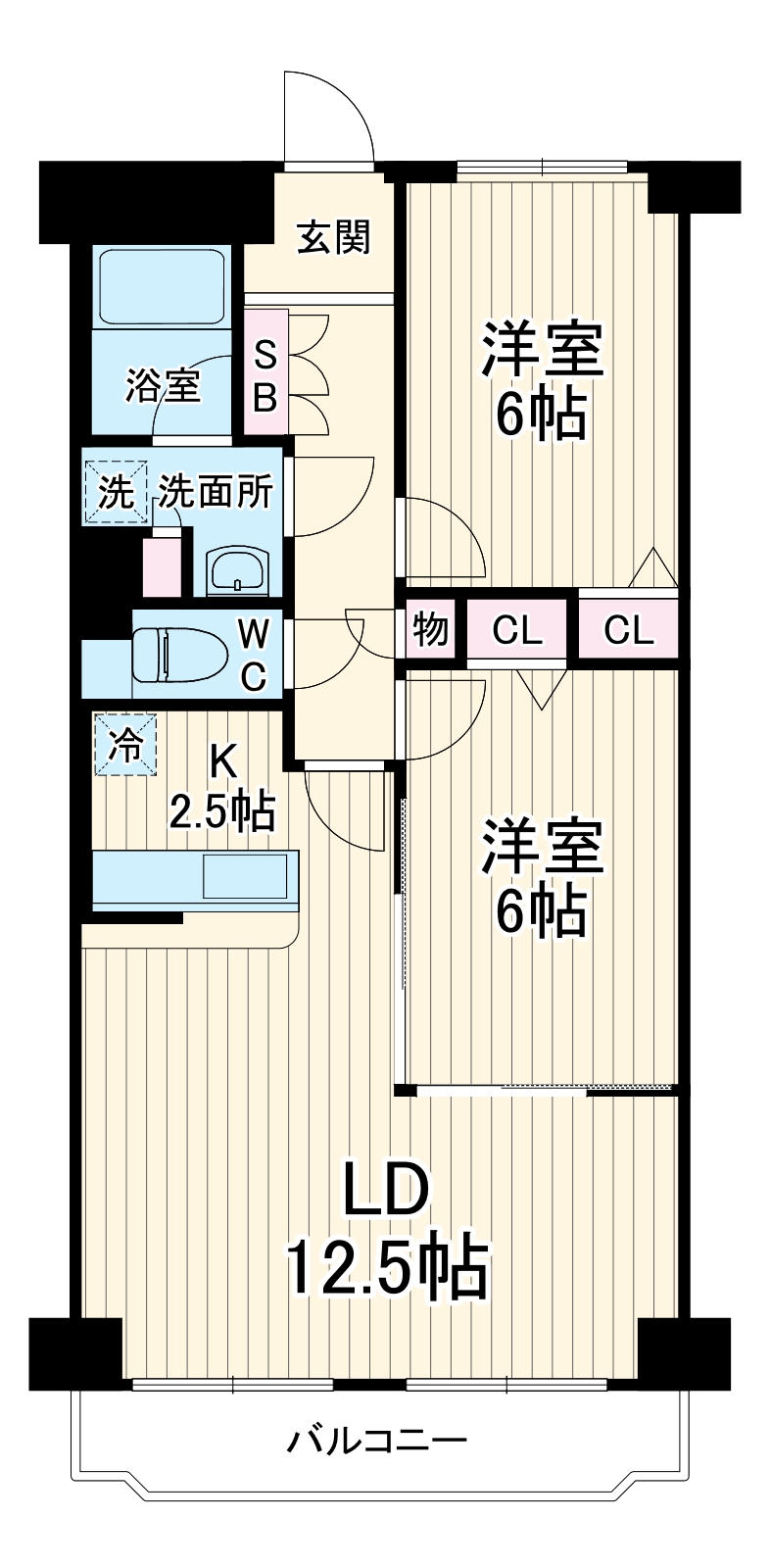 エーデルコートもえぎ野の間取り