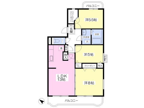 フォンテーヌ八幡の間取り