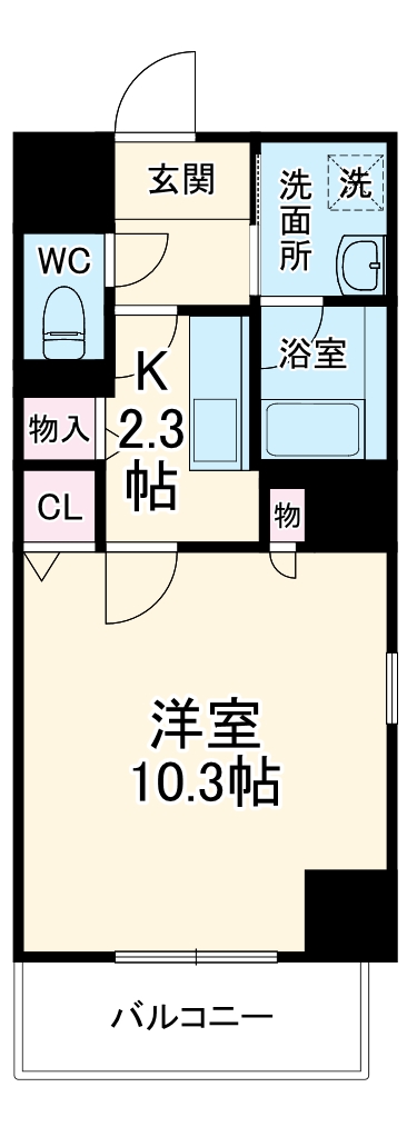 南町の完工年月(2016年1月)築の賃貸マンションの間取り