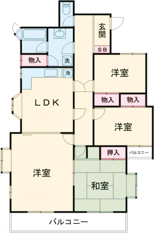 メゾンビアンペルレの間取り